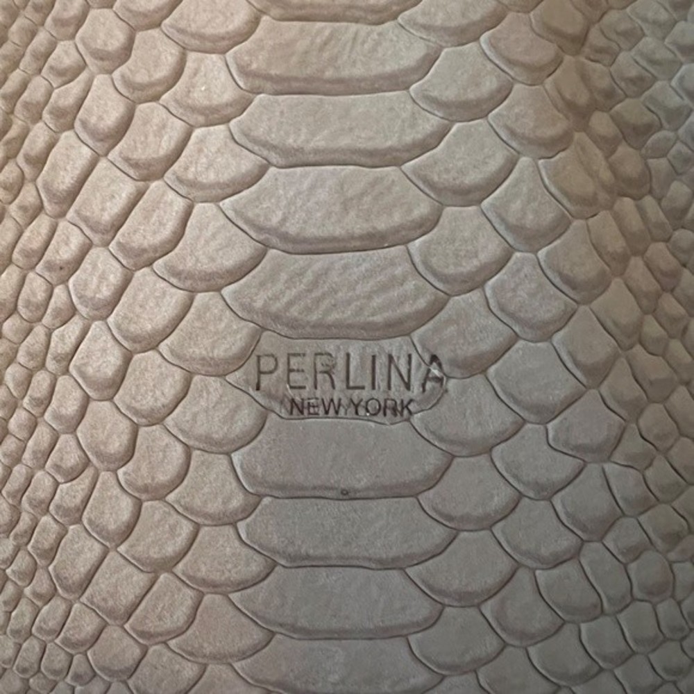 Perlina New York Snake Print Leather Shoulder Bag - Picture 2 of 6
